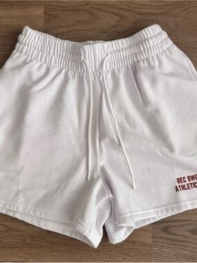 Recreation Sweat White Women's Athletic Drawstring Shorts with pockets!